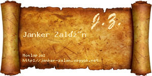 Janker Zalán névjegykártya